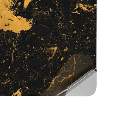Black and Gold Scattered Marble Surface Laptop Studio Skin